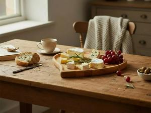 Plateau en bois artisanal élégant de qualité supérieure pour le vin ou le fromage et les fruits ou service décoratif disponible au meilleur prix - Product Image 4
