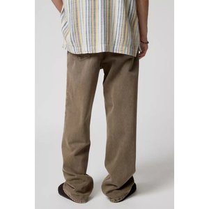 Pantalons en jean marron ample de style droit pour homme Logo personnalisé Taille plus grande Jean ample en denim - Product Image 6