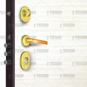 Design moderne haute sécurité CS012 Porte finition bois 40 DB matrice mélamine Palissandro ivoire isolé pour maisons haut de gamme hôtels - Product Image 5