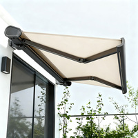 Auvent de carport de luxe pour escaliers, à cassette intégrale rétractable, en alliage d'aluminium extra épais, télécommandé, protection UV, durable