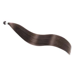 Genius 100% Remy Human Hair Hand-<b>Tied</b> Weft Extensions #2C Chocolate <b>Brown</b> 22-28 Inches One Donor - Product Image 4