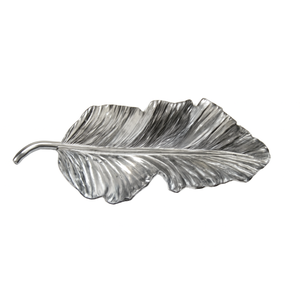 Bandeja decorativa inspirada en hojas de oro, diseño elegante, superficie texturizada intrincada, decoración moderna perfecta para el hogar, espacio adicional elegante - Product Image 6