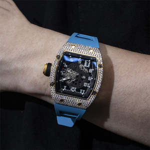 EGL Certified Bold Baguette Cut VVS Moissanite Diamond <b>Watch</b> Fully Iced Hip Hop Style Luxury Timepiece Hidden Clasp Mechanical - Product Image 6