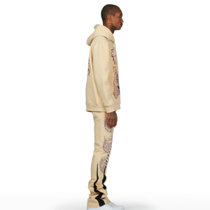 Chándal acampanado de alta calidad, ropa de calle con logotipo personalizado, sudaderas con capucha lisas de manga larga, chándal acampanado para hombres - Product Image 3