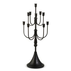 Centro de mesa de candelabro de metal adornado perfecto para una elegante mesa de vestíbulo de hotel o un estilo de iluminación interior clásico vintage - Product Image 2