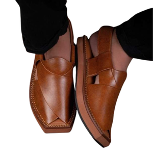 Venta caliente hecho a mano cuero genuino Peshawari Chappal hombres otoño ecológico 100% cuero puro colores personalizables tamaños - Product Image 6