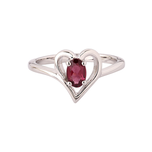 Shah Gems Women's Natural Rhodolite Garnet White Topaz <b>Ring</b> 925 Sterling Silver Gemstone <b>Rings</b> with <b>Adjustable</b> Opening for Gifts - Product Image 1