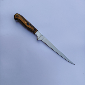 Couteau à filet fait main avec lame en acier et manche en bois Couteaux à filet avec étui en cuir - Product Image 2