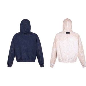 เสื้อฮู้ดผู้ชายสไตล์แฟชั่น แต่งขาดๆ ซิป ผ้าคอตตอนผสม สไตล์ลำลอง แนวสตรีทแวร์ สำหรับฤดูหนาว - Product Image 5