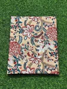 100% Premium coton tissu-sable marron Floral main bloc imprimer Boho Chic rustique décor à la maison bricolage Quilting robe faisant tricoté - Product Image 6