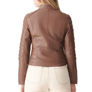 Chaqueta de Cuero para Motocicleta de Mujer, de Alta Calidad, OEM, Color Sólido, Talla Personalizada, Invierno, Cruda, Transpirable e Impermeable - Product Image 2