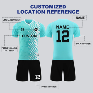Uniforme de Entrenamiento de Fútbol con Impresión Digital Personalizada, Conjunto de Uniforme de Fútbol Bordado en Poliéster, Ropa de Entrenamiento de Fútbol C5053 - Product Image 3