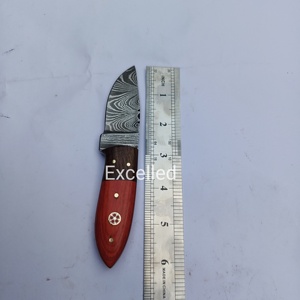 Cuchillo desollador de caza de acero de Damasco personalizado de alta calidad con Funda de cuero de primera calidad nuevo cuchillo desollador de hoja fija DIY - Product Image 5