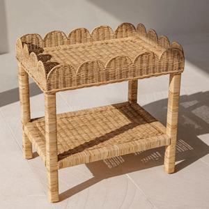 Table d'appoint festonnée en rotin de style moderne Table basse en osier tendance unique pour salon décor à la maison Vietnam vente en gros - Product Image 1