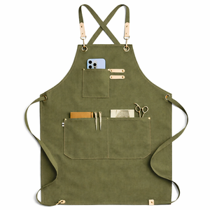 Tablier en toile cirée de coton de haute qualité, tablier de travail robuste pour chef, pour hommes et femmes, avec poches - Product Image 5