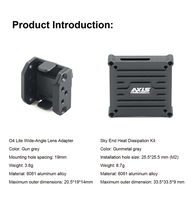 Adaptateur d'objectif en métal CNC léger Axisflying avec dissipateur de chaleur et protection pour les pièces de quadricoptère D-JI O4 Wide Air Unit