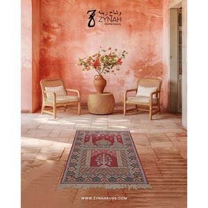 Alfombra de Oración Zynah Rugs Harmony Haven, Hecha a Mano con Lana, Lavable, Diseño Abstracto, 2.3x3.6, para el Hogar y Viajes - Product Image 3