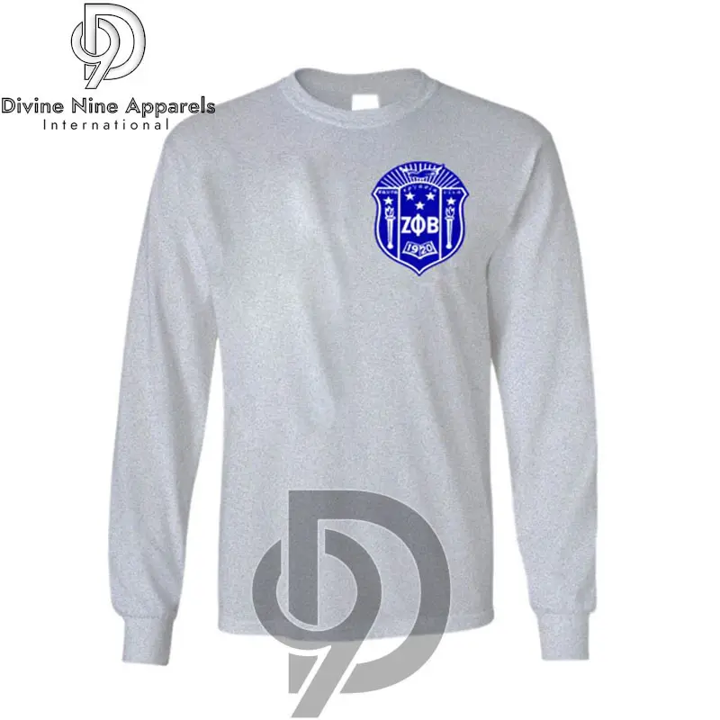 Zeta Phi Beta Sudadera Sorority Mujeres Hecho a medida Griego Más fino Mujeres Crest & Letters Bordado Fraternidad Ropa transpirable