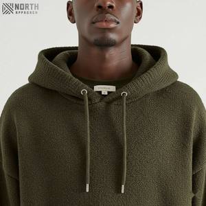 Vente chaude, hiver, OEM, usine du Pakistan, personnalisation, sweat à capuche à épaules tombantes, poche kangourou, aiguille grossière, polyester/coton, sweat à capuche pour homme - Product Image 4