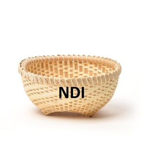 Cesta de fruta de diseño de madera de bambú de Venta caliente para uso diario Cesta redondeada de almacenamiento de frutas decorativas - Product Image 2