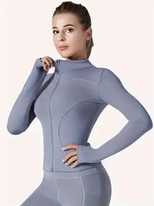 <b>Women's</b> Full Zip Long Sleeve Slim Fit Waterproof Breathable Nylon/Cotton Running Workout Athletic <b>Jacket</b> Pockets Fully - Product Image 4