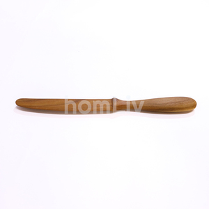Cuchillo de mesa decorativo de madera de teca natural, hecho a mano, de madera maciza sostenible, cubertería de madera para cocina, vajilla. - Product Image 4