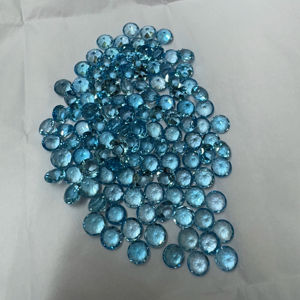 Topacio Azul Creado en Laboratorio, 5-6 mm, Corte Brillante Redondo, Gema Suelta para Joyería, de Rajasthan Gigli Rigli Gems - Product Image 4