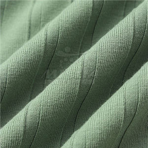 2023 haute qualité hommes couleur unie à manches courtes T-Shirt respirant Anti-rides coton/fibre de bambou tricoté tissu fabriqué - Product Image 2