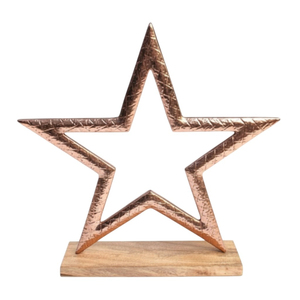 Sculpture d'étoiles empilables en bois blanc au design moderne sur socle en bois, élégante décoration de table de Noël, ornement d'accent pour la maison - Product Image 2