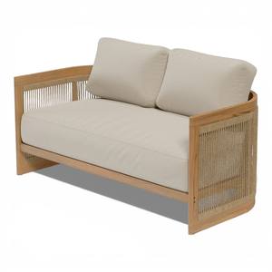 Luxury Villa Hotel <b>Outdoor</b> 2 Seater <b>Sofa</b> Designer Rope Woven Garden <b>Sofa</b> Minimalist Nordic <b>Wood</b> Patio for Resort and Poolside - Product Image 2