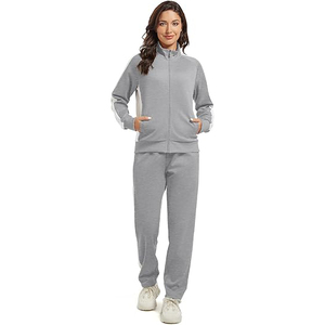 <b>Lightweight</b> <b>Womens</b> Tracksuit Set Full Zip <b>Jacket</b> and Jogger Pants Comfortable Casual Sportswear Lounge Wear - Product Image 2