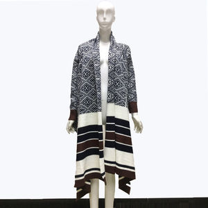 Cárdigan a Rayas para Mujer, Otoño/Invierno, Nuevo Suéter de Punto con Estampado de Cuadros Tejidos - Product Image 5