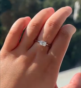 Anillos de diamantes de laboratorio de 10K 14K 18K con ajuste Especial Energético para mujer, anillos minimalistas chapados en rodio con certificación IGI - Product Image 2