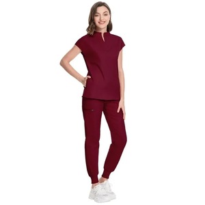 Uniformes de Enfermería de algodón Unisex, abrigo de mujer con cuello redondo, ropa de trabajo de Spa para médicos, veterinarios, modelo OEM para uso hospitalario - Product Image 4