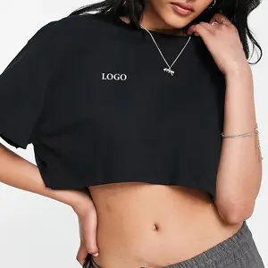 Gros Dernières Manches Super Crop Top/En Gros Personnalisé Manches Courtes Dames Club Crop Top