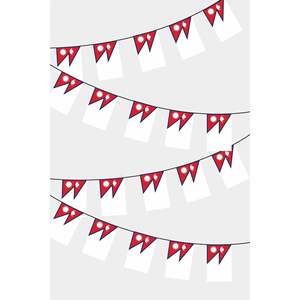 Guirnalda de Banderas Rectangulares de Nepal con Técnicas de Impresión Digital para Educación - Product Image 1