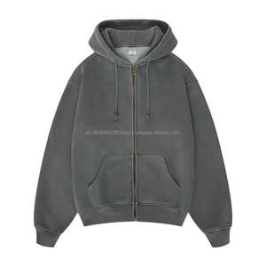 Custom Logo <b>Graphic</b> French Terry Pullover Blank Hoodies Men Oversized Acid Wash <b>Zip</b> <b>Up</b> <b>Hoodie</b> - Product Image 1