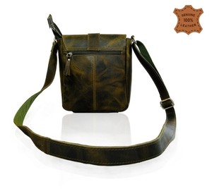 Étui en cuir vert bleu Buffalo Sling Fermeture ouverte Finition de qualité supérieure Logo personnalisé Sac en cuir de buffle complet raffiné Portable - Product Image 6