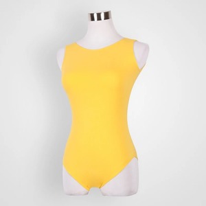 Logotipo personalizado mujeres Color puro tanque Ballet danza leotardos cuello redondo gimnasia monos mujer bailarina traje de escenario - Product Image 4