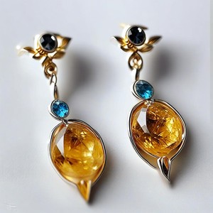 ต่างหูระย้าเงิน925อัญมณีสีเหลืองซิทรีนชุบทองดีไซน์รูปหยดน้ำเครื่องประดับแฟชั่น - Product Image 6
