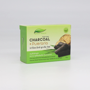 Jabón en polvo de carbón Green Wealth, limpiador facial y corporal de forma sólida antiacné - Product Image 1