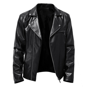 2025 OEM Original negro chaqueta de cuero de moto para hombre de alta calidad bajo Moq hecho a medida al por mayor chaqueta de moda de cuero - Product Image 1