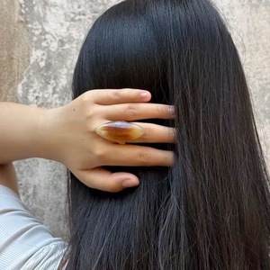 Anillo de Cuerno de Búfalo Pulido, Joyería para Fiestas, Bodas y Aniversarios, Color Natural, Gran Venta - Product Image 5