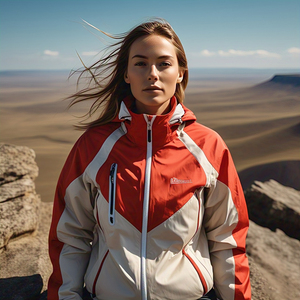 Chaqueta de lluvia cortavientos de satén acolchado para mujer, ropa de calle informal impermeable con capucha para senderismo - Product Image 4
