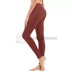 <b>Women's</b> High Waist Soft Yoga <b>Leggings</b> Spandex/Polyester Breathable Quick Dry Elastic Waist Solid <b>Pattern</b> Stylish Full Length - Product Image 5