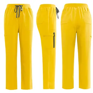 Conjunto de fregado de manga corta con cuello en V para mujer, tela mejorada de la mejor calidad, uniformes quirúrgicos de hospital OEM de poliéster de rayón Spandex - Product Image 6