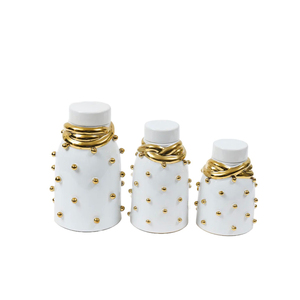 ชุดกระป๋องสีขาวและสีทอง3ชิ้น - Product Image 2