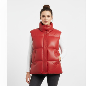 Gilet de motard sans manches en cuir véritable pour femmes, fournisseur d'usine OEM, vente en gros, fabrication sur mesure, vêtements d'extérieur en coton imperméable - Product Image 1