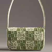 Sac à main de luxe classique en coton perlé fait main, bandoulière, boucle métallique, chaîne, pour femme, soirée, vacances, HUSSAIN Mixte