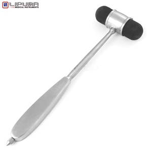 Martillo de doble cara Dejerine para Exámenes neurológicos, mango de acero inoxidable, acabado plateado, cabeza de goma de percusión Manual - Product Image 1